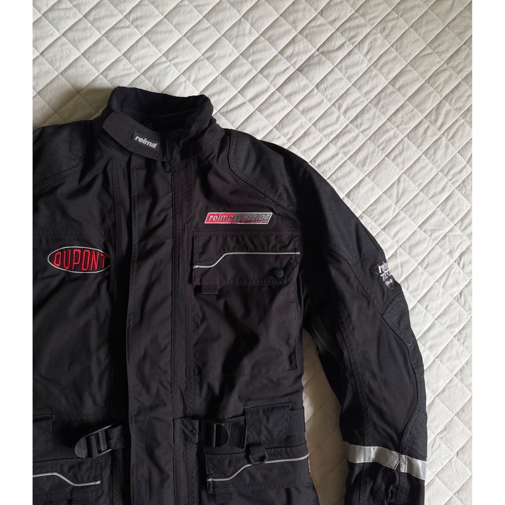 Y2K VTG Reima Men's Waterproof Tech Motorsport Jacket Sz S Black Reflective